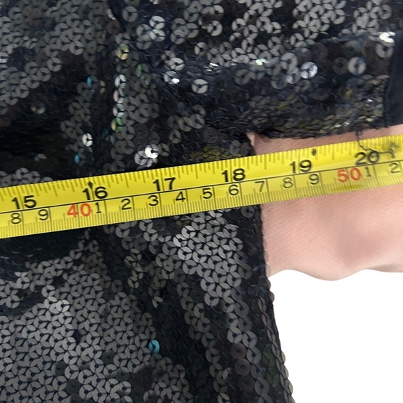 Halston Heritage Navy Sequin Shirt Dress - Picture 11 of 12